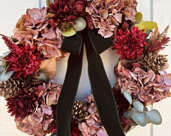 Burgundy Farmstead Wreath