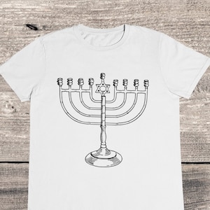 Menorah Hanukkah T-shirt: Jewish Candelabra Tee