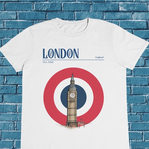 London T shirt / Visit London / Big Ben / Buckingham Palace / British Museum / Tower Bridge / %100 Cotton