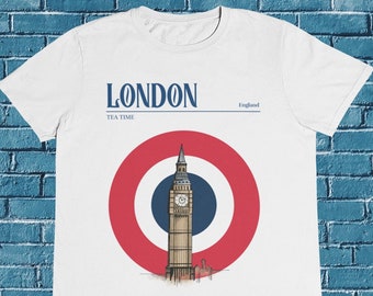 London T shirt / Visit London / Big Ben / Buckingham Palace / British Museum / Tower Bridge / %100 Cotton