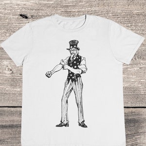 Uncle Sam T shirt / Patriotic Uncle Sam / USA Vintage Retro / America