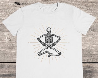Sacred Skeleton Yoga T-shirt - Kreuzbeinskelett Design