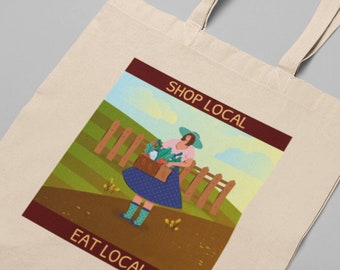 Shop Local Tote Bag - Support Local Shops - Small Businesses - Small Shops - Small Locals - Buy Local Eat Local