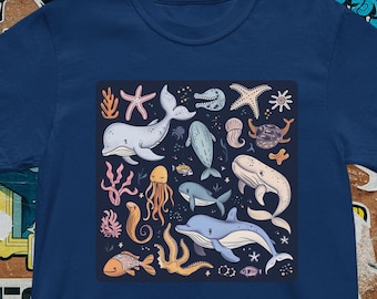Ocean Animals T-Shirt - Süßes Sea Life Graphic Tee