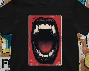 Camiseta Boca Gritona – Camiseta de Arte de Terror Gótico Punk
