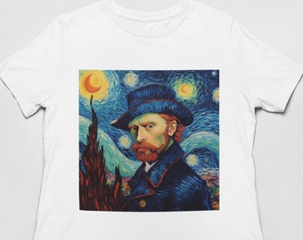 Starry Night T shirt | Van Gogh T shirt | Van gogh self portrait | Unisex Premium Cotton |
