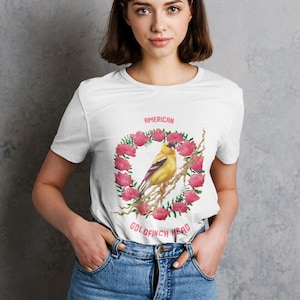 American Goldfinch Head T Shirt - Bird Canary T Shirt - Cottagecore - Goblincore - %100 Baumwolle