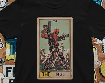 Camiseta de la Carta del Tarot del Loco: Camiseta gráfica de Arcanos Mayores, camiseta ocultista vintage