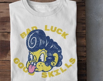 Rockabilly Cartoon T-shirt: Vintage Pinup, Hot Rod Stil