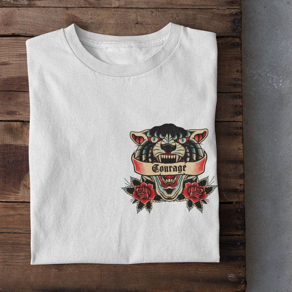 Old School Tattoo T shirt / Old School Tiger Tattoo T shirt / Traditional Tattoo / Inked / Flash tattoo T shirt / Old Workers Tattoo T shirt