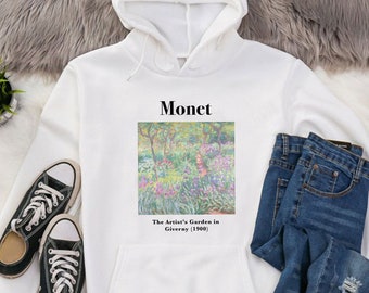 The Artist’s Garden in Giverny (1900) Hoodie Sweatshirt by Claude Monet - Art T shirt - Art Lover - Aesthetic - Gift - Unisex