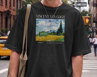 Van Gogh Wheat Field With Cypresses T Shirt, Vincent Van Gogh Landscape Art Tee, Post Impressionist Museum Shirt