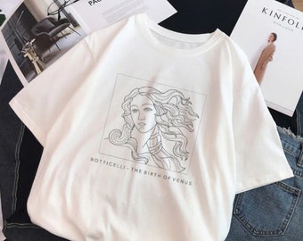 Art Drawing T Shirts / Girl With Pearl Earrings / Botticelli, Picasso, Van Gogh, Klimt, The Kiss T Shirt Aesthetic Funny S-2XL