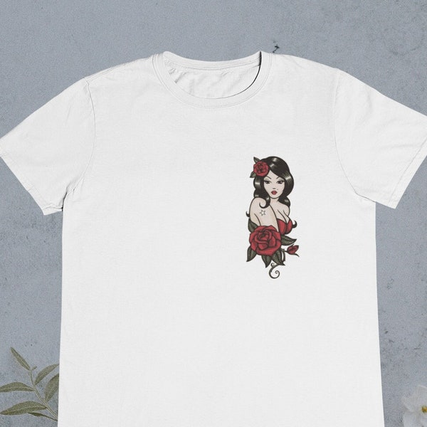 Pin Up Girl T shirt - Sexy Pin up Girl - Pocket Pinup Girl - Cool Pin up - 50s 40s 60s Pin up Art