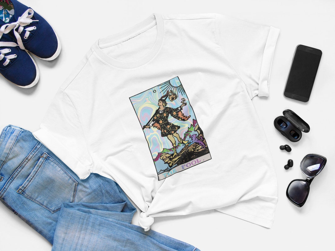 The Fool Tarot Card T Shirt Psychedelic Trippy Aesthetic Gothic