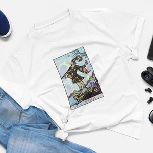 The Fool Tarot Card T shirt Psychedelische Trippy Aesthetic / Gothic / Cool / Hype / tumblr t-shirt, vintage t-shirt, jaren 90 t-shirt / Fool Tarot