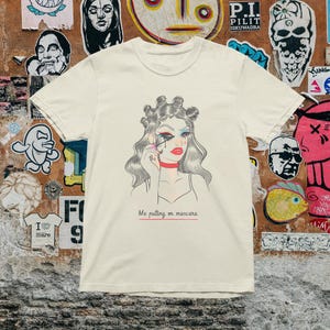 Funny Makeup T Shirt With Girl Crying While Applying Mascara – Cute And Relatable Beauty Illustration Tee