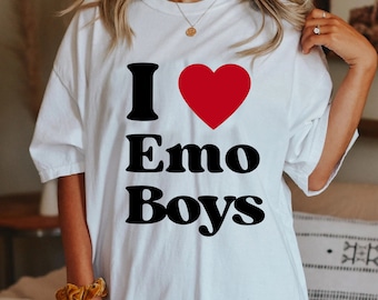 I Love Emo Girls T Shirt Y2k Aesthetics Emo T Shirt -  Israel