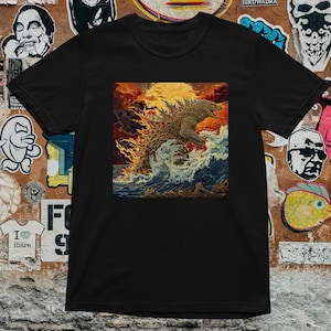 Godzilla T-Shirt: Japanese Wave Art, Retro Kaiju Graphic Tee