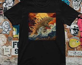 Godzilla T-Shirt: Japanese Wave Art, Retro Kaiju Graphic Tee