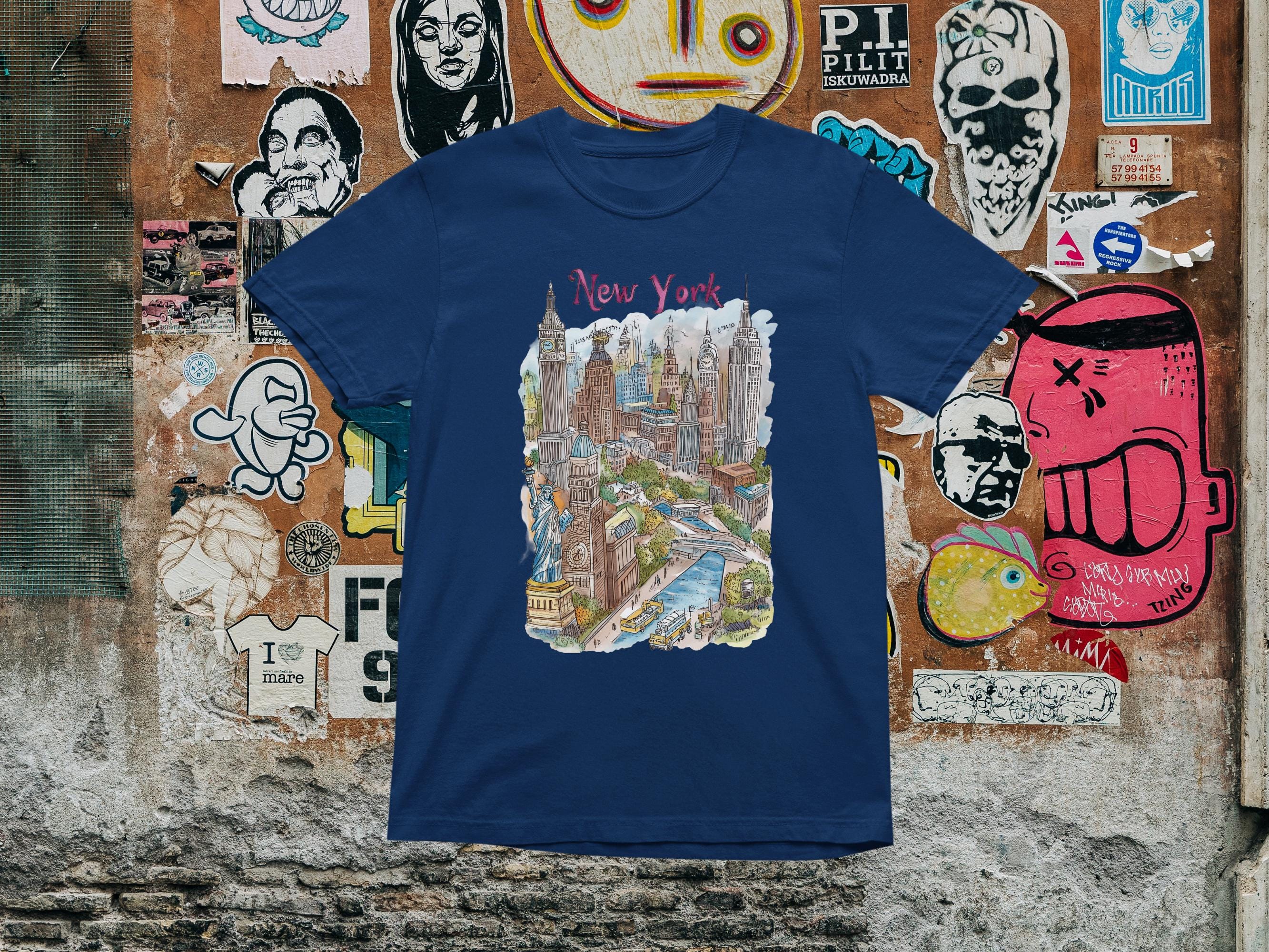 Tシャツ・カットソー THE MUSEUM VISITOR CITY DRAWING GRAPHIC T-SHIRT 5FT1935 TSthecityblackfront_867fafed-