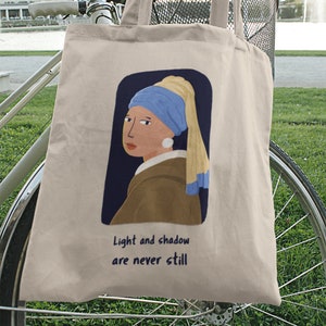 Girl With Pearl Earring Tote Bag: Vermeer Art Canvas Shopper