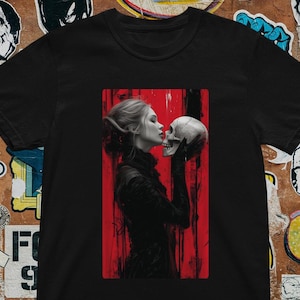 Shakespeare Skull T shirt Inspired - BoHo T shirt - Hamlet - Darkcore - Skullcore - Gothic - Melancholic - Macabre - %100 Cotton