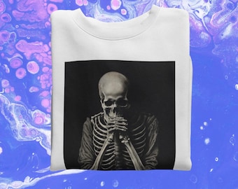 Camiseta de esqueleto gótico: camiseta gráfica esquelética refletiva
