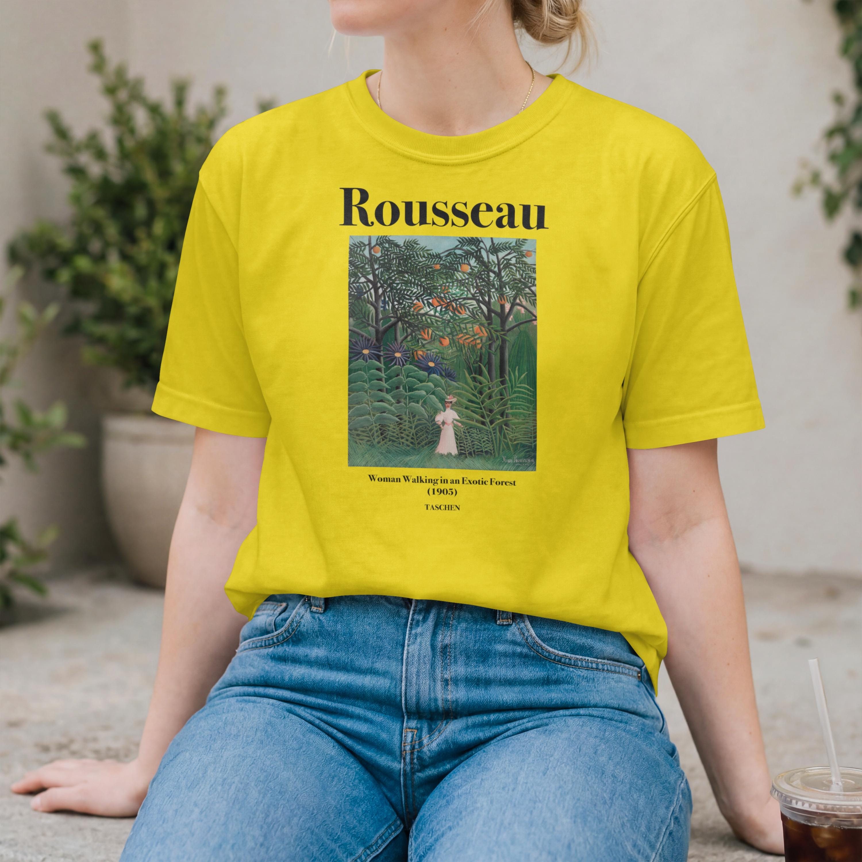 ルソーのアートTシャツ、エキゾチックな森の絵画Tシャツ、熱帯植物