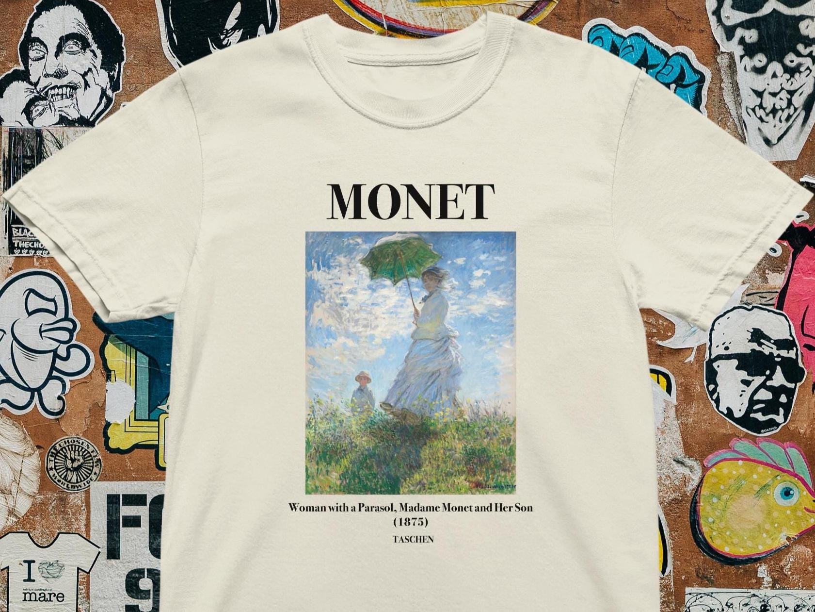 Monet T-Shirt Woman with a Parasol | Vintage Art Tee | Impressionist Painting Shirt for Art Lovers Vintage Museum