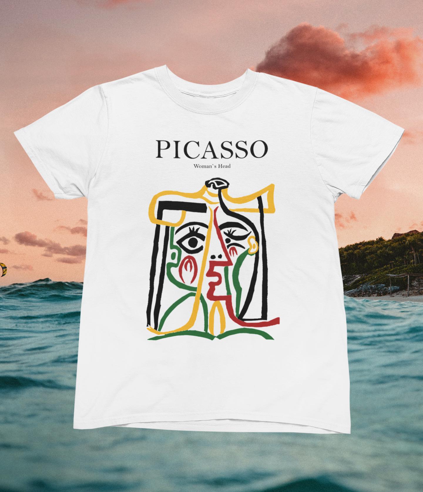 ピカソの女性の頭部Tシャツ：キュビスム現代美術、綿100％ - Etsy 日本