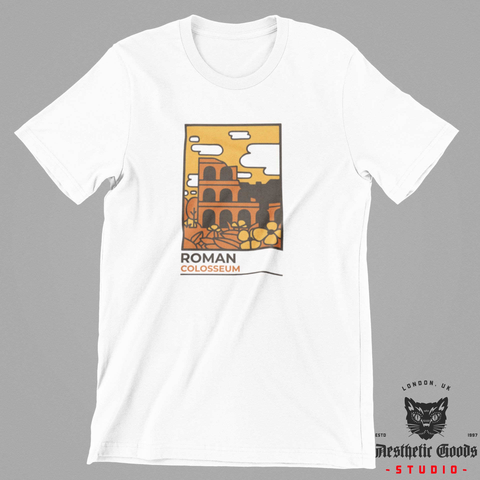 コロッセオTシャツ：ローマ建築グラフィックTシャツ - Etsy 日本