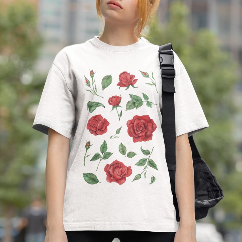 Men's Rose Print Shirt - Etsy