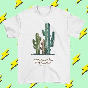 Cactus T shirt - Succulent T shirt - Cactaceae - Plant t shirt - %100 Cotton - Cactus Drawing - Retro Cactus - Vintage Succulent