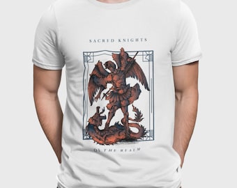 Camiseta con ilustración de caballero: Guardias reales medievales, Templarios cruzados