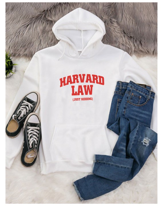 Felpa con cappuccio Harvard Law JUST KIDDING Felpa con | Etsy Italia