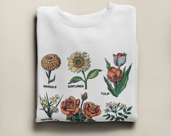 T-shirt fleurs - Tournesol - Souci - T-shirt tulipe - T-shirt esthétique - Unisexe