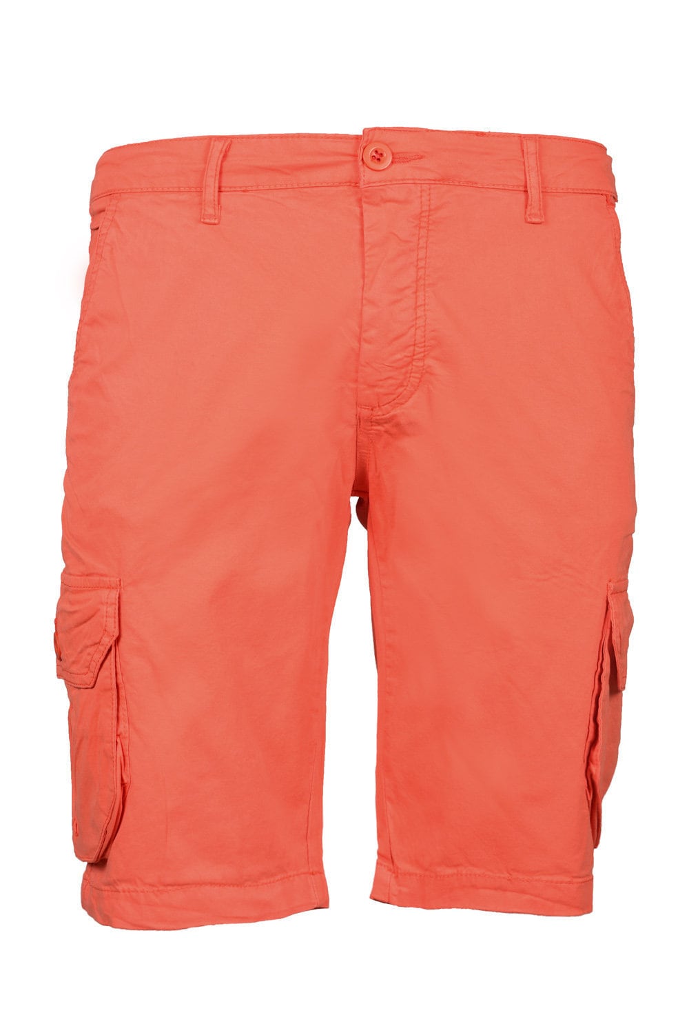 Image of Men Shorts Orange - Navy Blue %100 Cotton Summer Short Cargo Pocket