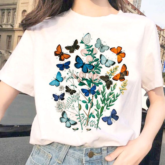 Schmetterlinge T-Shirt / Schmetterling Encyclopedie T-Shirt / Adolphe  Millot / Ästhetik / Schmetterlinge / Retro Schmetterling T-Shirts / Old  School