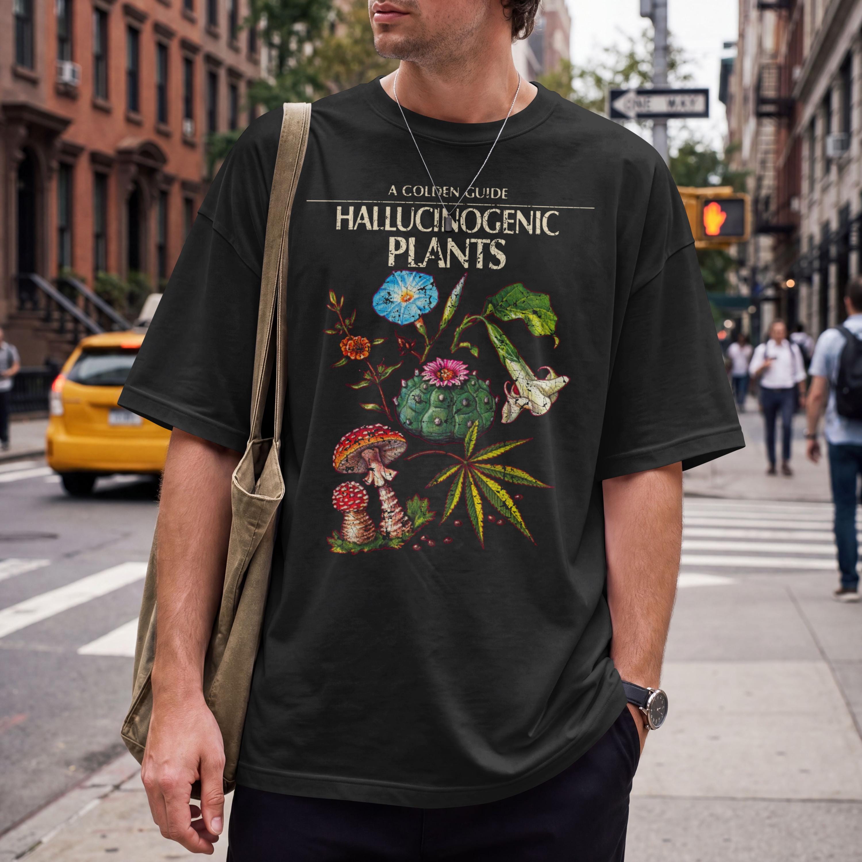 Hallucinogenic Plants T Shirt, Psychedelic Botanical Graphic Tee