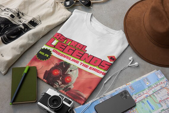 Retro Comic Book T-shirt: Galactic Knight Alien Graphic Novel
