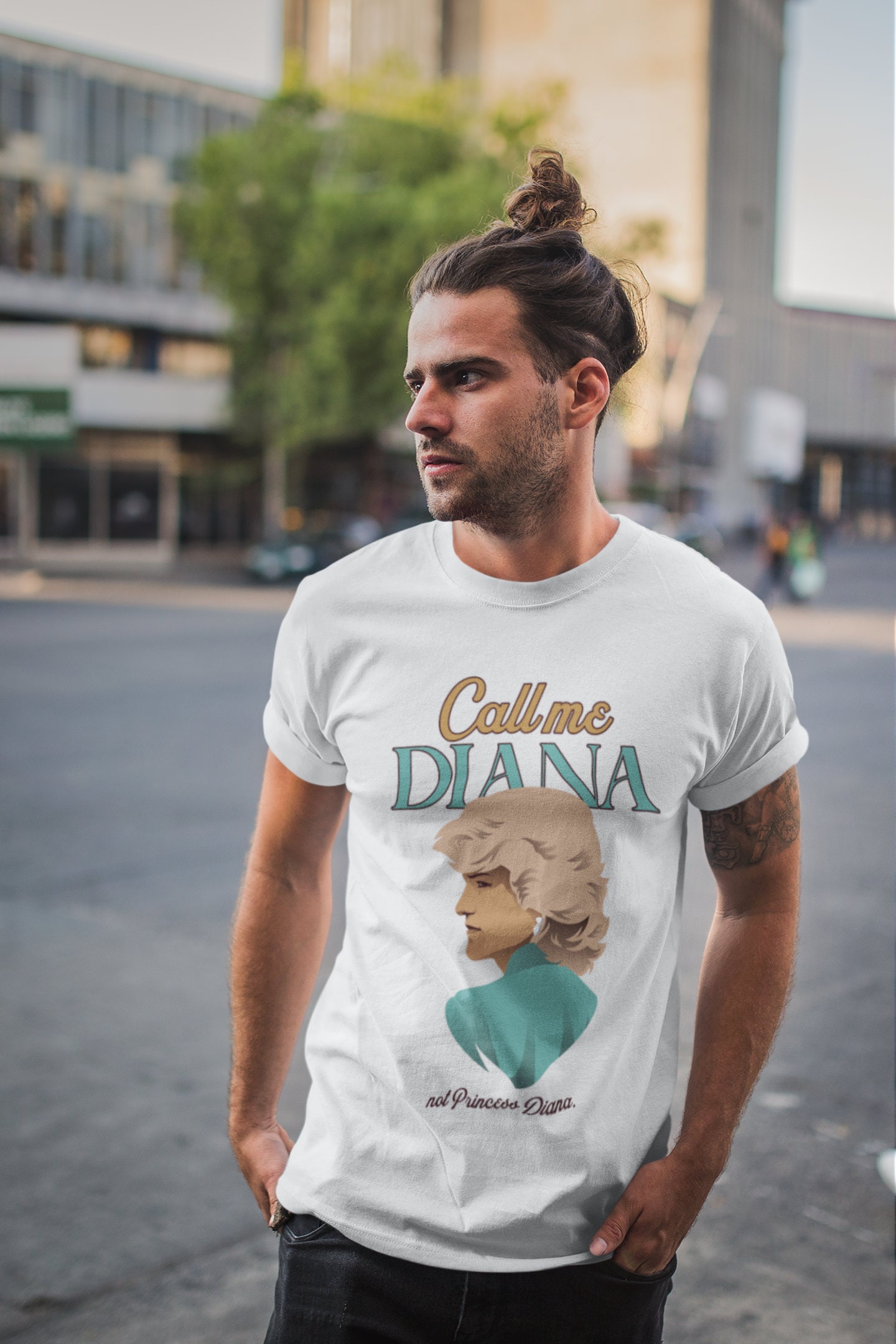 【IDLES　ダイアナ妃デザインTシャツ　XLサイズ ダイアナ妃トリビュートTシャツ：レディ・ダイ・グラフィックT