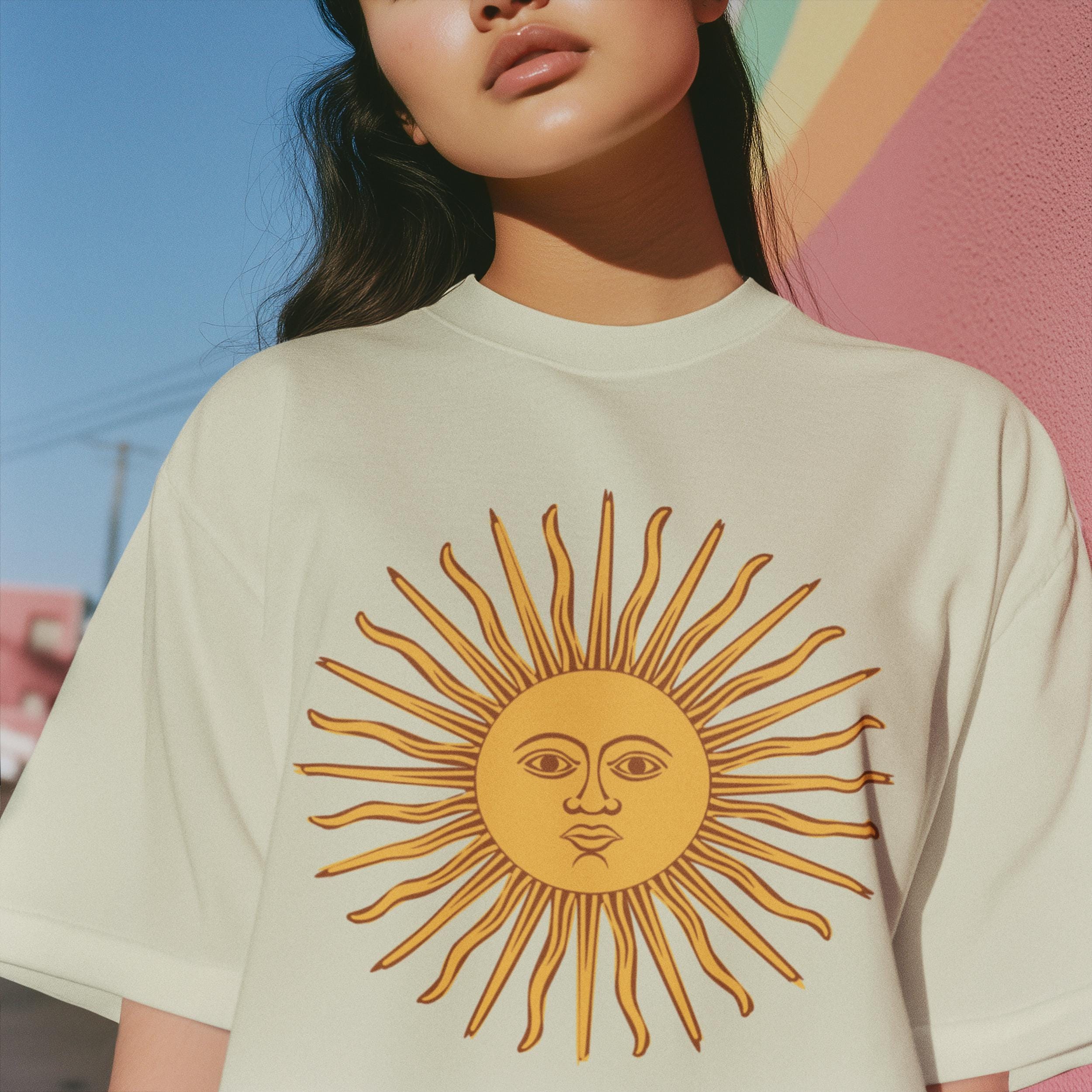 レトロな太陽のグラフィックTシャツ - 輝く太陽のTシャツ - Etsy 日本