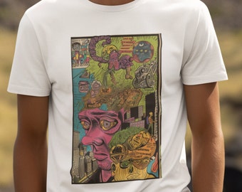 Comic T shirt - Psychedlic - Trippy - %100 Cotton - Unisex