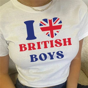 I Love British Boys T shirt - Britain - England - 2000s - Aesthetics - Retro - y2k
