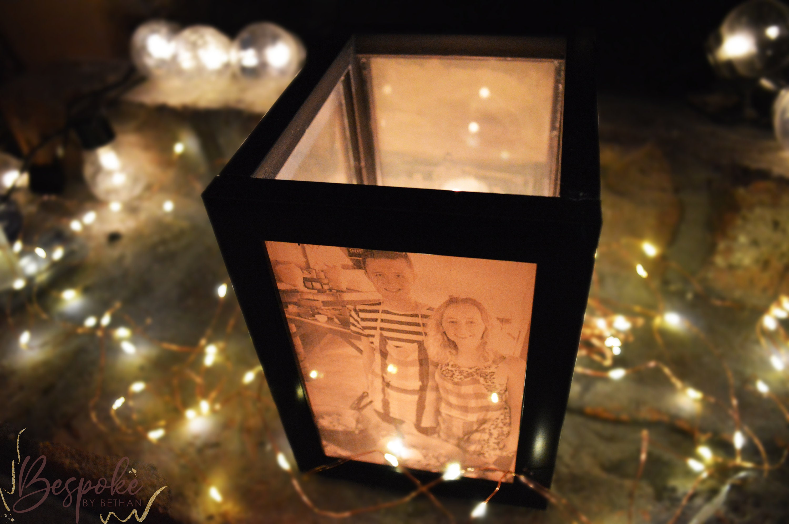 Unique Gift - Personalised Photo Tea Light Lamp - Personalised Gift -…