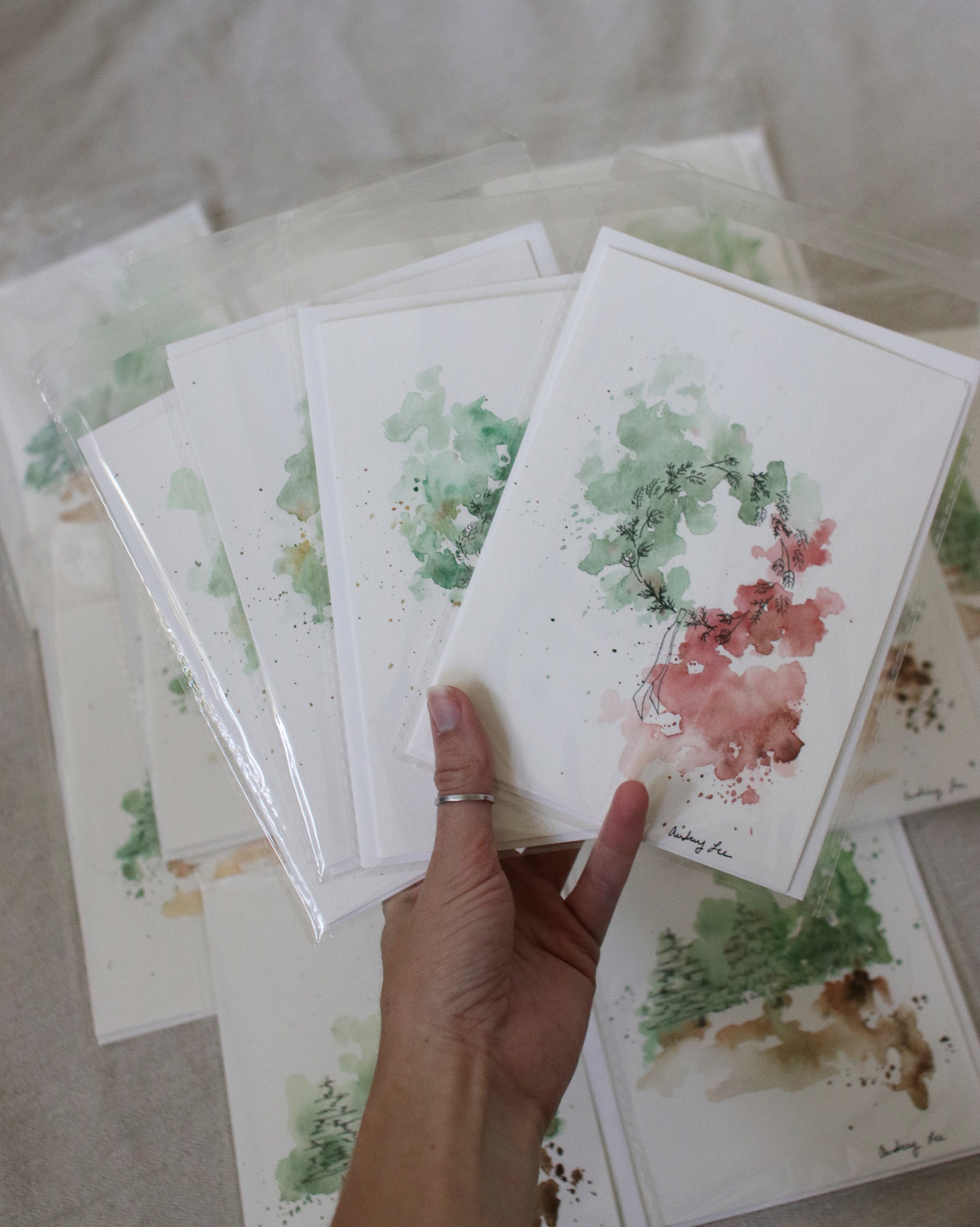 Hand Painted Watercolor Christmas Cards - Etsy
