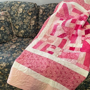 Pink Patchwork Quilt - Etsy