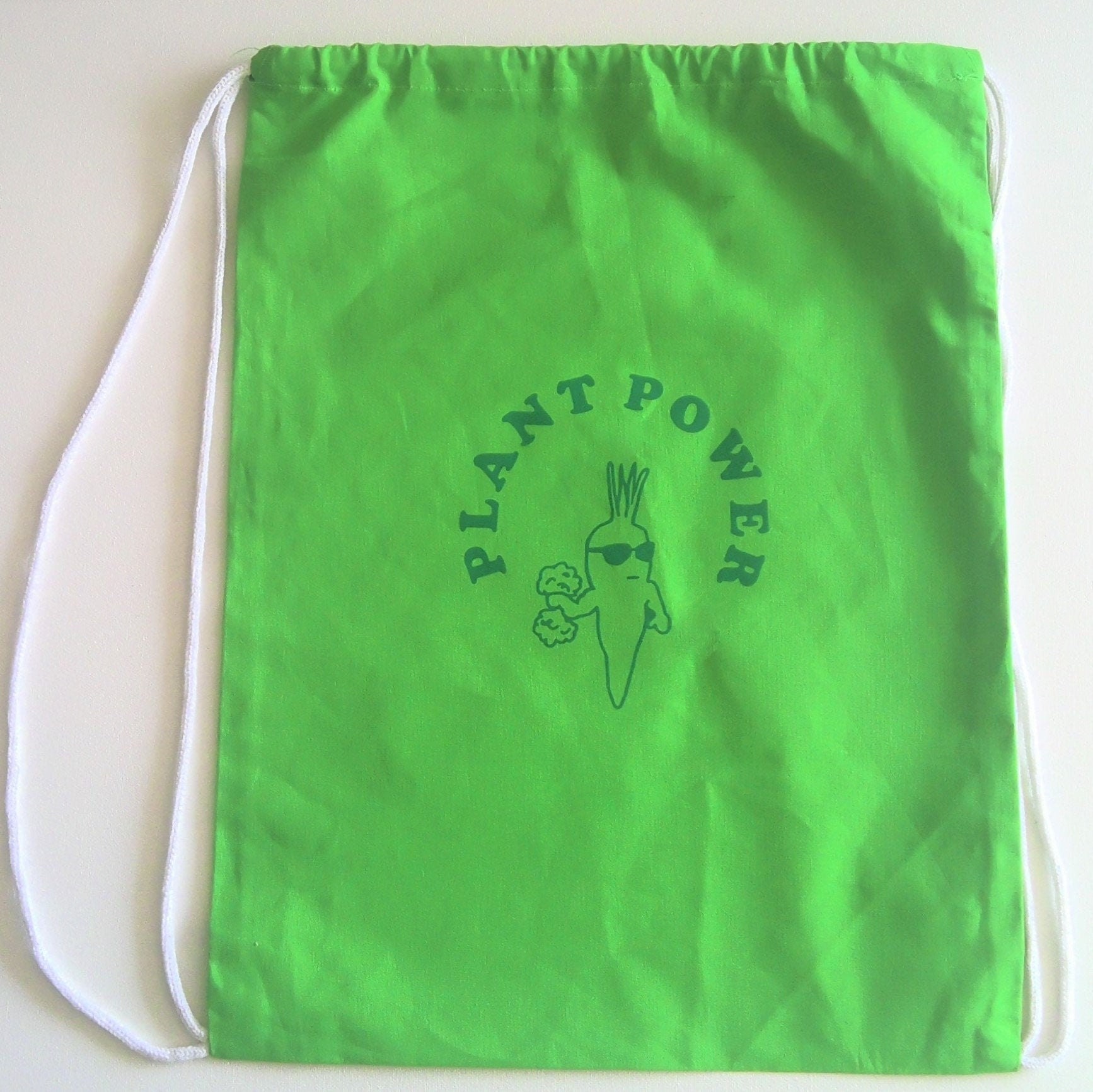 Plant Power Gym/sport Bag/sack 100 Cotton Bag With Pull/tie Etsy