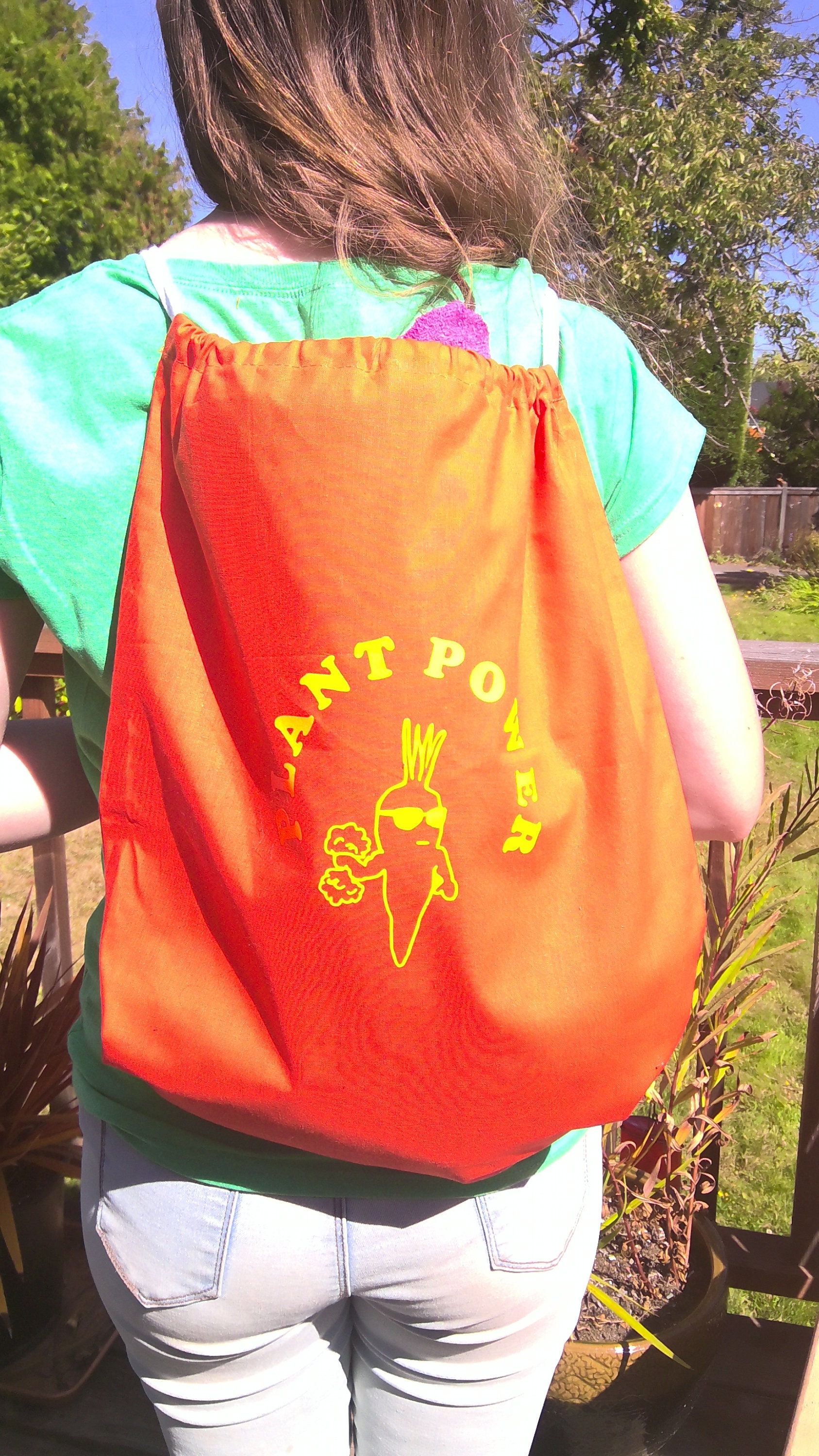 Plant Power Gym/sport Bag/sack 100 Cotton Bag With Pull/tie Etsy